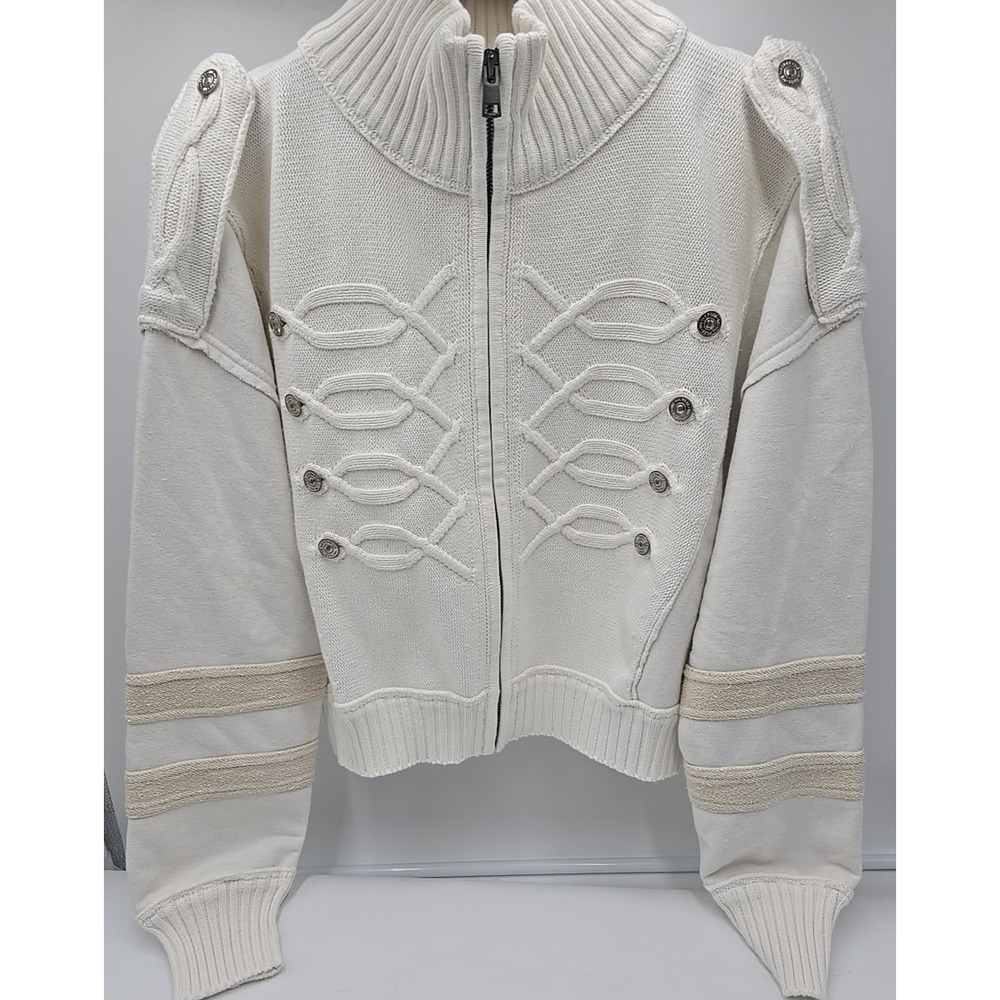 Free People Women's Natural We The Free Band Cardi Y2K Sweater Quiet Luxury M - Picture 4 of 12